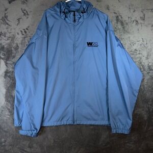 Mens XXL North End Jacket Windbreaker Blue Waste Management Logo Hooded Zip